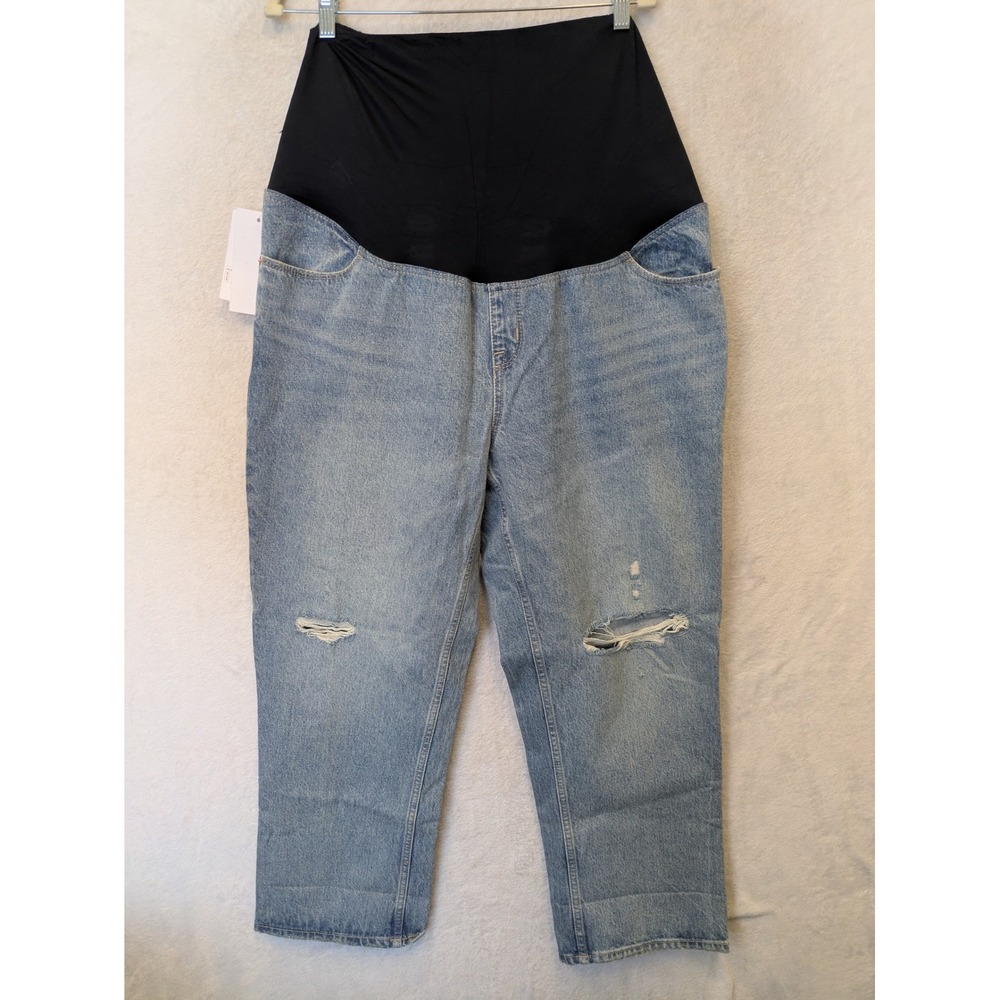 NEW Isabel by Ingrid & Isabel Maternity Jeans Women's 16 Blue‎ Straight Cropped